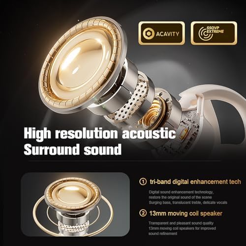 Skin Tone Wireless Bluetooth Bone Conduction Earbuds – Ergonomic Open Ear Design for Small Ear Canals, Ultra-Lightweight Clip-On Comfort, Ambient Sound Awareness for Active Lifestyles, Effortless Bluetooth Connectivity, Chic Audio Experience