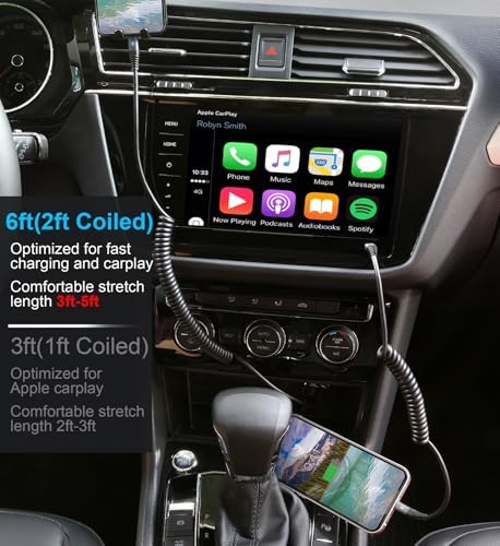 Coiled USB C to USB C Charger Cable Set – Fast Charging Solutions for i Phone 15 Series & Samsung Galaxy S23 – Innovative Retractable Design for Tangle-Free Convenience and Enhanced Durability – Ideal for On-the-Go Power Delivery