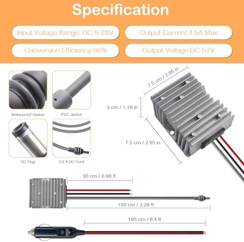 Starlink Gen 3 Power Supply Adapter – Premium 12 V to 57 V RV and Truck Charger for Uninterrupted Internet Access – High-Performance 4.5 A Mobile Device Converter for On-the-Go Connectivity