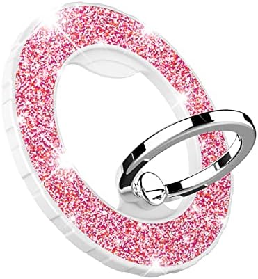 Glittering Magnetic Phone Ring Holder for Mag Safe – Ultra-Strong 2000 g Grip Compatible with i Phone 15, 14, 13, 12 Pro Max, Pro, Plus, Mini – Wireless Charging Friendly with 360° Rotation and 150° Adjustable Kickstand – Stylish Teal Design for Enhanced Functionality and Aesthetic Appeal