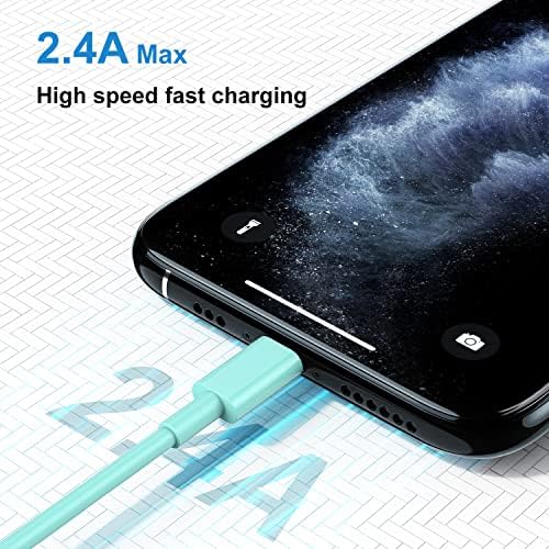 Upgrade Your Charging Game with 3-Pack 10 Ft MFi Certified i Phone Charger Cables – High-Speed USB to Lightning Power Cords for i Phone 14, 13, 12, 11 Pro Max, Mini & More – Durable, Flexible & Stylish Blue Design for Ultimate Convenience and Longevity