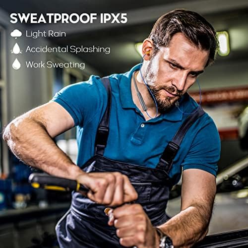 MIPEACE Bluetooth Neckband Earbuds with 29 d B Noise Cancellation – 19+ Hours Long Battery Life, IPX5 Sweatproof Design for Active Lifestyles – Ergonomic Wireless Earplugs with Seamless Connectivity and User-Friendly Controls in Stylish Gray