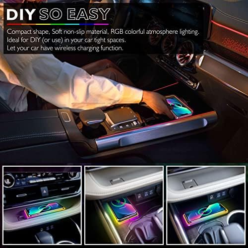 LANSEMKU Magnetic Wireless Car Charger Pad – 15 W Fast Charging with RGB Lighting for i Phone 16/15/14/13/12/11 Pro Max & Samsung Galaxy S24/S23/S22 Series – Ultimate Convenience and Style for On-the-Road Power Solutions