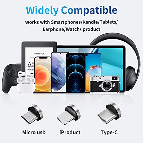Revolutionize Your Charging with 540° Rotate Magnetic Charging Cables – 6.6 ft, 3-Pack, Universal Compatibility for USB Type C & Micro USB Devices, Fast Charging & 480 Mbps Data Transfer for Effortless Connectivity