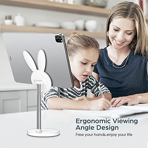 OATSBASF Cute Cell Phone Stand, Adjustable Bunny Phone Stand for Desk, Thick Case Friendly Holder Compatible with iPhone, Kindle, iPad, Switch, All Phones (Pink) – Enhanced Compatibility and Speed