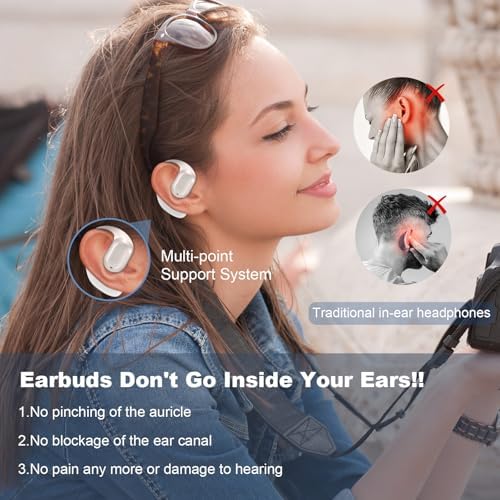 Experience Boundless Freedom with VG333 Open-Ear Bluetooth Headphones: Ultra-Thin Silicone Ear Hooks for Ultimate Comfort, 70-Hour Playtime, and Immersive Bass – Ideal for Active Lifestyles with Touch Control and Next-Gen Bluetooth 5.3 Connectivity