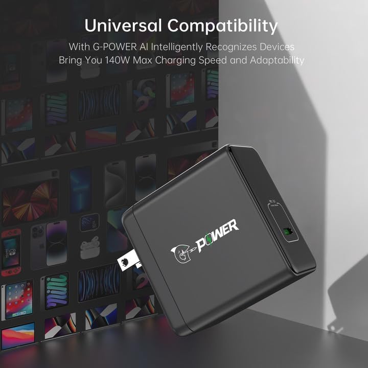 High-Performance 65 W USB C Fast Charger Block – Advanced PD 3.0 & PPS Technology for Rapid Charging, Foldable Design for Maximum Portability, Ideal for Mac Book Pro/Air, i Phone 16/15/14, Samsung Galaxy, Google Pixel – Ultimate Safety Features for Reliable Power Anywhere