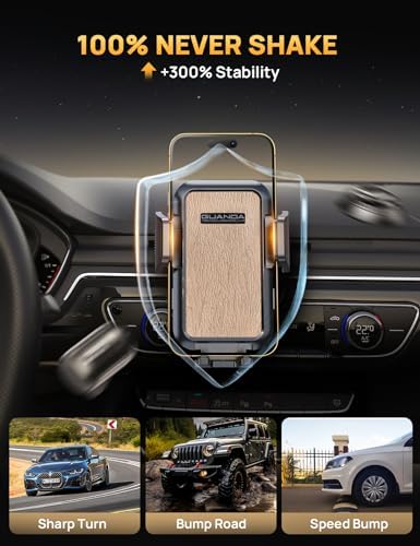 Universal CD Slot Car Phone Mount by GUANDA TECHNOLOGIES – Premium Adjustable Anti-Slip Holder for i Phone & Android Devices with Versatile Air Vent Clip for Safe Navigation and Enhanced Accessibility