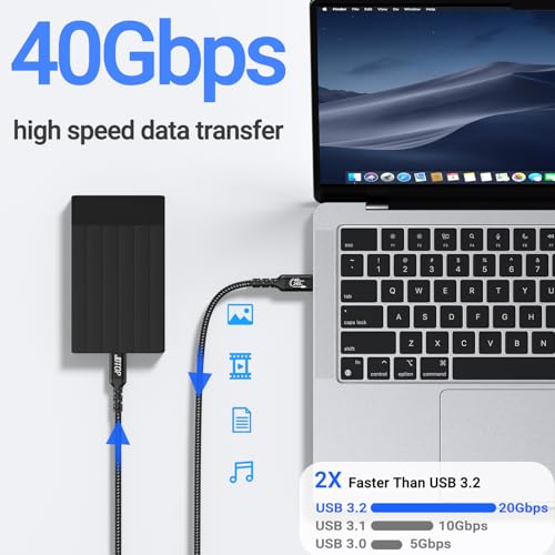 Ultra-Fast 80 Gbps USB-C Charging Cable – 1.5 FT Thunderbolt 5/4/3 Compatible – 240 W Power Delivery for i Phone 16/Pro/Plus/Pro Max & Samsung Galaxy – Dual 8 K/Single 16 K Video Output for Maximum Performance – Unmatched Speed & Durability for Tech Enthusiasts