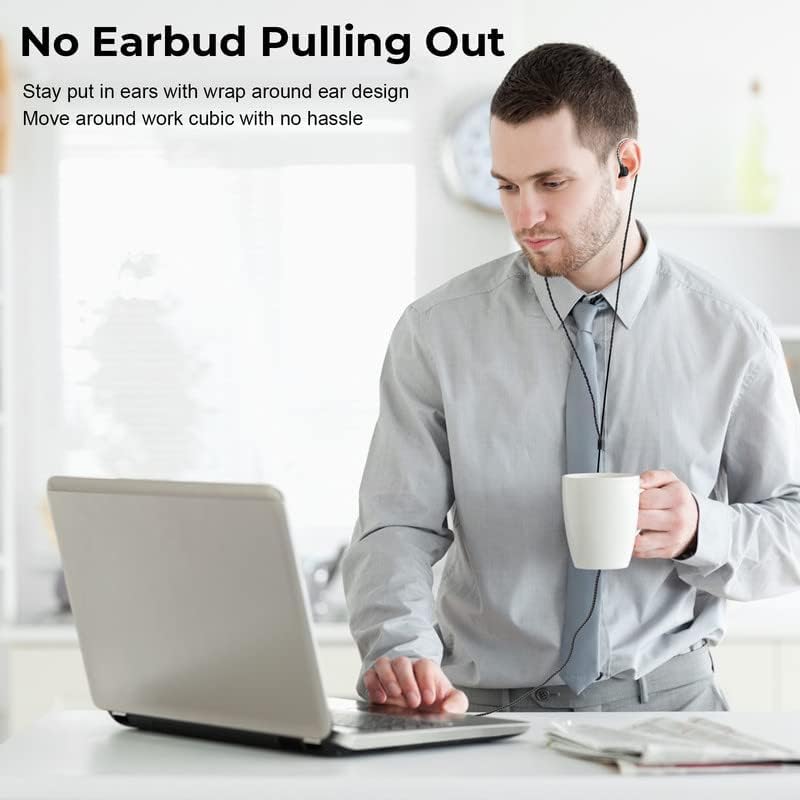 Unleash Audio Freedom with 16 FT Long Cord Wired Headphones – Superior Sound Quality, Customizable Comfort with Extra Earbuds for Ultimate Compatibility with TV and Computer – Perfect for Extended Listening Sessions