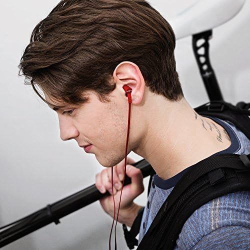 SOL REPUBLIC Jax Wired In-Ear Headphones for Android – Tangle-Free, Noise-Isolating Audio Experience with 4 Ear Tip Sizes for Customized Comfort – Stylish Red Design Perfect for Calls & Music Playback