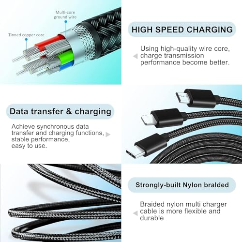 Ultimate 3-in-1 Fast Charging Cable Set for Beats Pill 2024 & Headphones – Dual Type-C & Micro USB Ports – Reliable 2 Pack Charger for Powerbeats Pro 2, Studio Solo 4, and More – Compact, Durable Accessory for On-the-Go Audiophiles – Efficient Power Solution for Home, Office & Travel