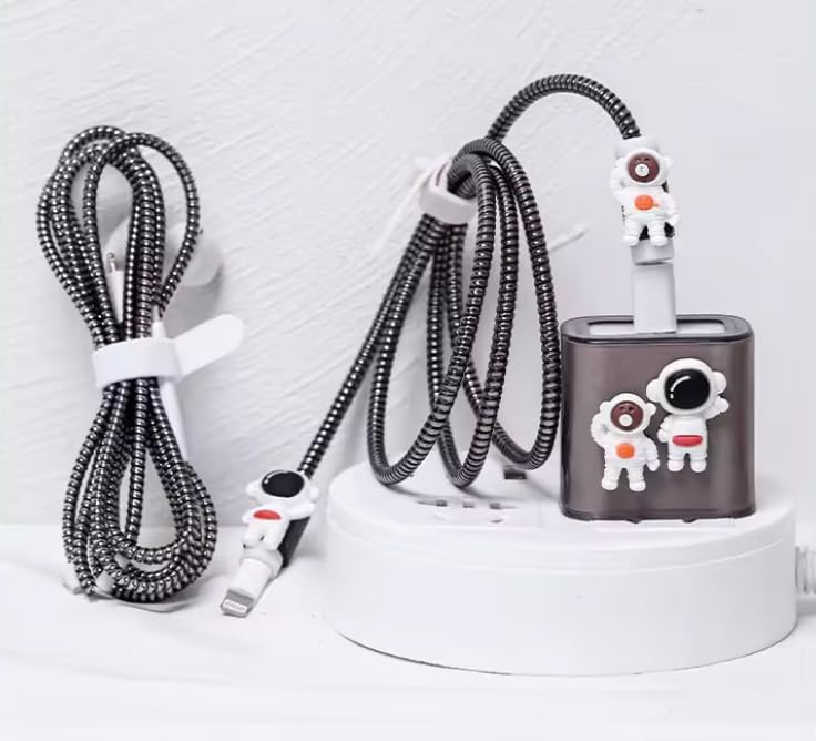 Adorable 3 D Cartoon Charger Protectors – Kitty & Bear Pack of 2 for i Phone 11, 12, 13, 14 Pro Max – Cute Silicone Cable Sleeves for Enhanced Durability & Style – Protect Your Charging Heads from Damage & Dust with Kawaii Designs – Compatible with 18 W & 20 W i Phone Chargers – Lightweight & Portable Charging Accessories for Everyday Use