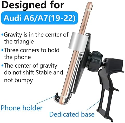LUNQIN Premium Car Phone Holder for Audi A6, A7, S6, S7, RS6, RS7 (2019-2025) – Ultimate Smartphone Mount with 360-Degree Rotation, Integrated Charging & Enhanced Compatibility for Navigation & Hands-Free Use – Elevate Your Driving Experience with Luxurious Design & Long-Lasting Durability