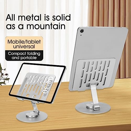 Versatile Adjustable Metal Tablet Stand – Foldable Height-Adjustable Holder for Tablets Up to 12 Inches, Perfect for i Pads and More – Sleek Black Finish for Ultimate Style and Stability in Any Workspace