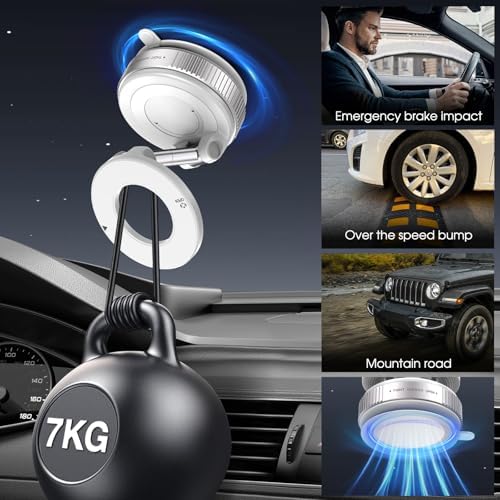 Revolutionary Magnetic Vacuum Suction Phone Holder – Versatile Hands-Free Device Mount for Cars, Gyms, and Smooth Surfaces – Maximum Stability for All Smartphones Including i Phone and Android – Stylish Black Design with Retractable and Foldable Features for Ultimate Portability