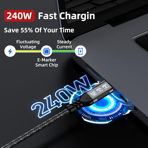 Transform Your Device Connectivity with Our 5 ft USB4 Cable – Unmatched 40 Gbps Data Transfer Speeds, 240 W Power Delivery for Rapid Charging, 8 K Video Output Support, and Full Thunderbolt 4/3 Compatibility for Enhanced Versatility and Durability