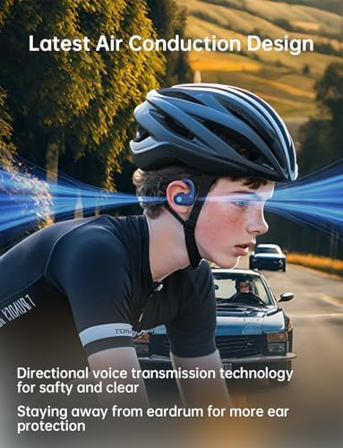Ultra-Lightweight Kids Bluetooth Headphones – Vibrant Blue Air Conduction Design with IPX5 Waterproofing, 15-Hour Playtime, and Safe Listening Technology for School and Outdoor Fun – Perfect for Active Kids and Young Adventurers