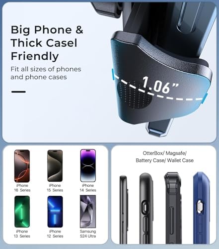 Revolutionary Qi2 Mag Safe Car Mount for i Phone 16 Pro Max – 2-in-1 Dashboard & Air Vent Holder with Strong Adhesive, Heat-Resistant Design, 360° Rotational Capability & Magnetic Convenience for Enhanced Driving Safety and Seamless Access to Navigation & Music