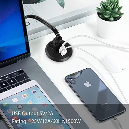 Transform Your Workspace with the Recessed Conference Power Strip Socket – Versatile 2-Outlet Charging Station with Dual USB Ports for Rapid Device Powering and Enhanced Organization in Professional Settings