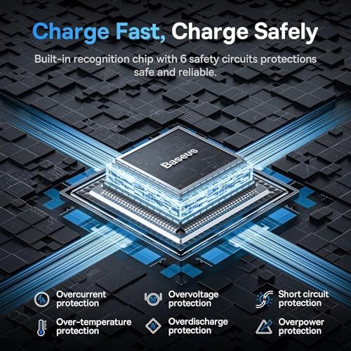 Baseus 33 W Retractable Dual USB-C Car Charger – Fast Charge Your Samsung Galaxy & Tablets on the Go, Sleek Black Design, Compact & Portable, Enhanced Safety Features for Effortless Travel Power Solutions