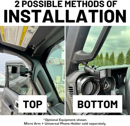Elevate Your Jeep Adventure with the Ultimate A-Pillar Device Mount for 2018-2023 Jeep Wrangler JL & 2020-2023 Gladiator – Secure 20 mm Ball Holder for Enhanced Accessibility and Off-Road Resilience, Perfect for Navigating and Staying Connected During Your Journeys