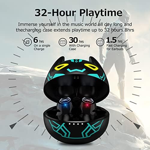 Kids Bluetooth 5.3 Wireless Earbuds with Touch Control – Adorable Pink Kitty Charging Case, IPX5 Waterproof Design, Hi-Fi Stereo Sound, Built-in Microphone for Clear Calls – Perfect for Young Music Lovers and Gamers