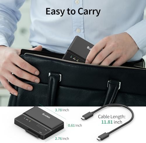 Ultra-Fast 10 Gbps NVMe SSD Enclosure – Tool-Free USB to M.2 & SATA Adapter for M Key & M+B Key Drives – Compact External Hard Drive Reader for 2.5″/3.5″ SSD/HDD – Maximize Storage Speed & Compatibility for Professionals and Tech Enthusiasts