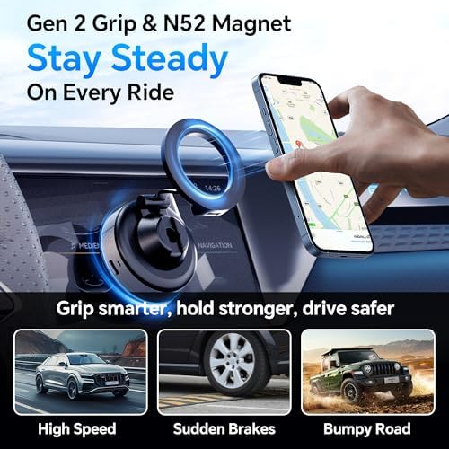 Phone Holders for Your Car Mini Z Foldable with Electric Suction Cup Magsafe Car Mount Ideal for Travel/Gym/Mirror/Smooth Surface Magnetic Phone Holder for Car Fit for iPhone 16 Pro Max 15 14 13 12 – Enhanced Compatibility and Speed