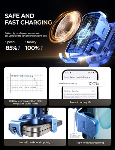 Discover the CHGeek Auto-Clamping Wireless Charger and Car Phone Holder, the ultimate solution for modern drivers seeking unmatched convenience and safety. This innovative accessory offers rapid 15 W wireless charging, ensuring that your i Phone 15, 14, 13, 12 Mini, Pro Max, or Samsung Galaxy S23 Ultra, S22+, S21, S20, Note 20 is powered up during every journey. Featuring an intelligent auto-clamping mechanism, this phone mount allows for effortless one-handed operation, securely holding your device even on the roughest terrains. With adjustable viewing angles, you can easily navigate hands-free while keeping your phone within easy reach. Its sleek and durable design seamlessly integrates with any car interior, enhancing both functionality and style. Elevate your driving experience with this essential car accessory that combines cutting-edge technology and sophisticated aesthetics, making it a must-have for tech-savvy individuals on the go. Transform your mobile experience and drive with confidence—upgrade to the CHGeek Car Phone Holder today!