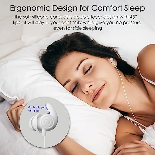 Hmusic USB-C Sleep Earbuds – Ultra-Comfortable Noise Isolation Earphones for Side Sleepers, Meditation, and Air Travel – Lightweight Silicone Design with Integrated Mic for Insomnia Relief and Ultimate Relaxation – Ideal for Enhanced Serenity and Peaceful Rest