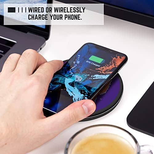 LSU Illuminated Logo Wireless Charger & Portable Power Bank – Dual Charging Pad for Wired and Wireless Devices, Fast Charging Technology, Ideal NCAA Gifts for Graduates and Fans, Ultimate Charging Solution with Enhanced Compatibility