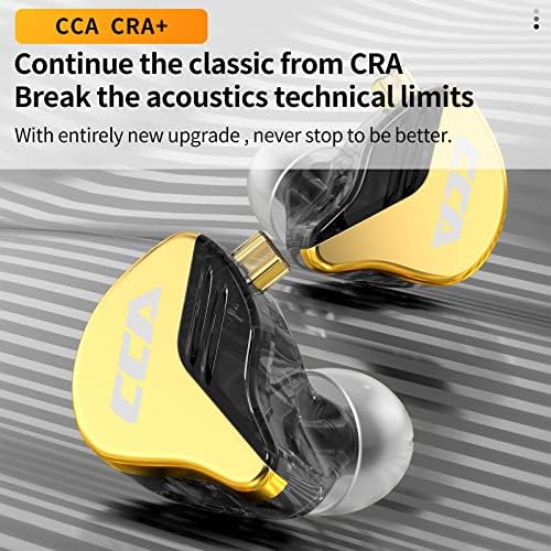 Elevate Your Sound Experience with CCA CRA+ In-Ear Monitor Earphones – Dynamic Driver Technology for Crystal Clear Audio and Deep Bass Response, Featuring Tangle-Free Removable Cord for Maximum Durability and Device Compatibility – Perfect for Audiophiles, Gamers, and Professionals Seeking Superior Comfort and Portability