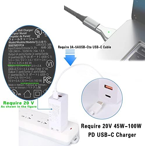 140W PD Quick Charge USB C to Magnetic 3 Adapter, Type-C to Mags 3 Converter with LED Indicator Light for MacBook Pro 2024/2023/2021 (M1/M2/M3, 14/16″), MacBook Air (M2/M3), Silver – Enhanced Compatibility and Speed