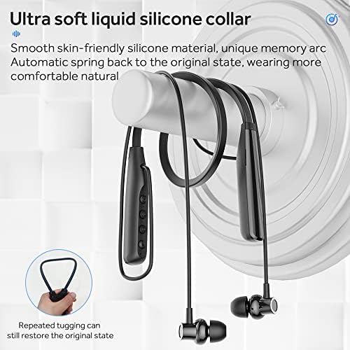 Revolutionary Bluetooth 5.0 Neck Earbuds with 100-Hour Playback – IPX5 Waterproof Sports Headphones for Active Lifestyles, Magnetic Design, Built-in Microphone & TF Card Slot for Ultimate Convenience – Perfect for Gym, Running, and Outdoor Activities (Model A12)