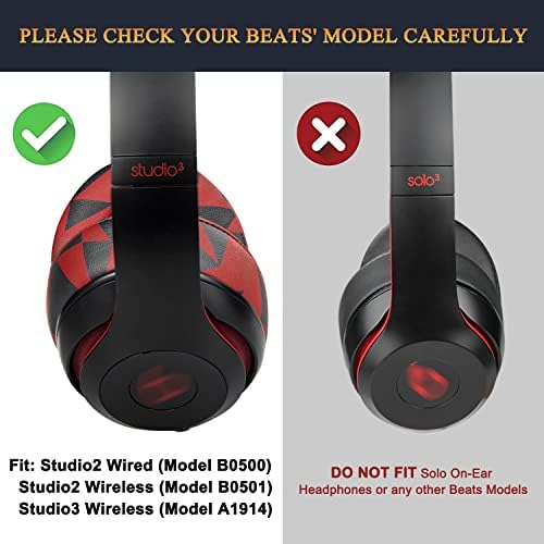 Transform Your Beats Studio Listening with Solo WIT Premium Replacement Ear Pads – Luxurious Soft Protein Leather Cushions Featuring Noise Isolation Memory Foam for Ultimate Comfort and Superior Sound Quality, Vibrant Orange Design for Enhanced Style with Studio 2 & 3 Headphones