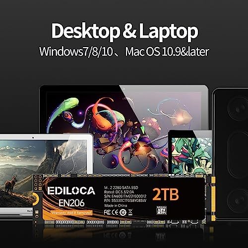 Upgrade Your System with the EN206 512 GB M.2 SSD – High-Speed 3 D NAND TLC Technology for Ultrabooks and Mini PCs, Blazing Fast Read/Write Speeds of 550/460 MB/s, Enhanced Compatibility for Seamless Performance and Efficiency