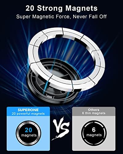 Revolutionize Your Driving Routine with the SUPERONE Mag Safe Car Cup Holder Phone Mount – Featuring 20 Ultra-Strong Magnets and an Adjustable Gooseneck for Ultimate Compatibility with i Phone 16, 15, 14, 13, 12 Series and All Smartphones – Experience Enhanced Stability, Easy Installation, and Hands-Free Navigation for a Safer Journey