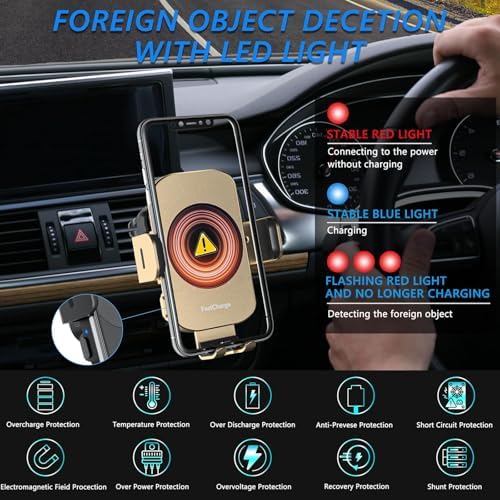 Effortless Fast Wireless Car Charger with Auto-Clamping Phone Holder – 15 W Qi-Compatible Charging Solution for i Phone 16/15/14/13/12/11 Pro Max & Galaxy S24/S23/S22/S21/S20/S10+ – Secure and Stylish Vehicle Mount for Ultimate Convenience on the Road