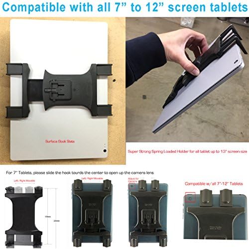 Heavy-Duty Aluminum Alloy Microphone Stand with Adjustable Tablet Holder – Universal 4-Way Clamp Design for i Pad Pro, Galaxy Tab, Surface Book – Ultimate Stability and Versatility for Musicians and Presenters