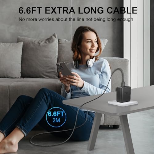 Accelerate Your Power Needs with Our 45 W Ultra-Fast USB-C Charger for Phone 16 Series – Includes a 10 ft Type C Cable in Eye-Catching Purple – Perfectly Crafted for Swift Power Delivery to Phone 16 Pro, Max, Plus & Earlier Models – Unleash Maximum Charging Efficiency and Aesthetic Appeal for Tech Enthusiasts on the Move