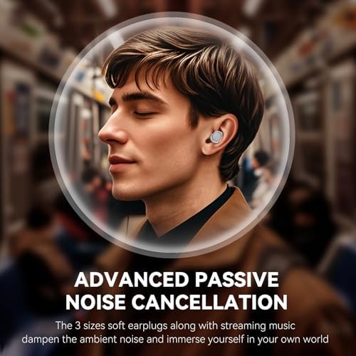Ultimate Comfort Wireless Bluetooth Noise-Canceling Earbuds for Side Sleepers – 7-Hour Battery Life, Tailored Design for Gaming and Sleep, Immersive Sound Experience (White)