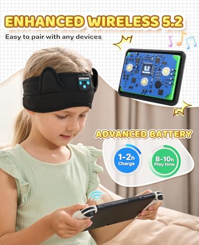 Ultimate Kids Bluetooth Headphones for Safe and Stylish Listening – Versatile Wired Playback Option with Volume Limiting Technology – Durable and Lightweight Design for Travel, School, and Home Use – Adjustable Headband for Customized Comfort – Compatible with Kindle, Tablets, and Cell Phones – Perfect for Boys and Girls