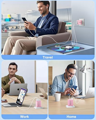 Dual-Pack 40 W USB C Charger Block – Fast Charging Power Adapter with 4 Ports for i Phone, Samsung, and i Pad – High-Speed Multi-Device Charging Solution with Enhanced Compatibility and Portability – Perfect for Home, Office, and Travel