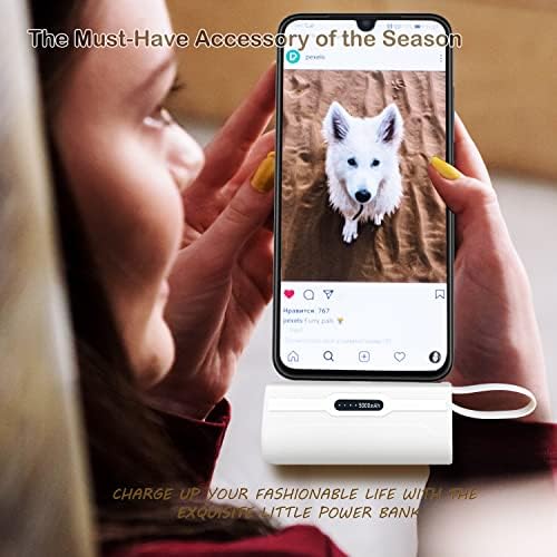 Compact 4800 m Ah Mini Power Bank Charger for USB-C and i Phone – Fast Charging, Direct Plugin Design for On-the-Go Power, Stylish White Color for All Users – Perfect for Students, Professionals, and Travelers