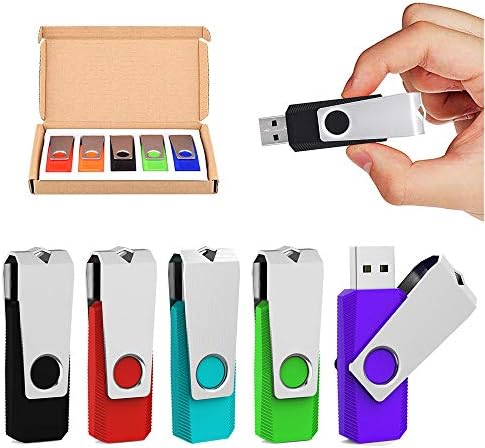 Maximize Your Data Storage with the Aiibe 5 Pack of 64 GB USB Flash Drives – Versatile Multi-Color Thumb Drives with LED Indicators for Easy Access and Enhanced Speed, Perfect for Students and Professionals Alike!