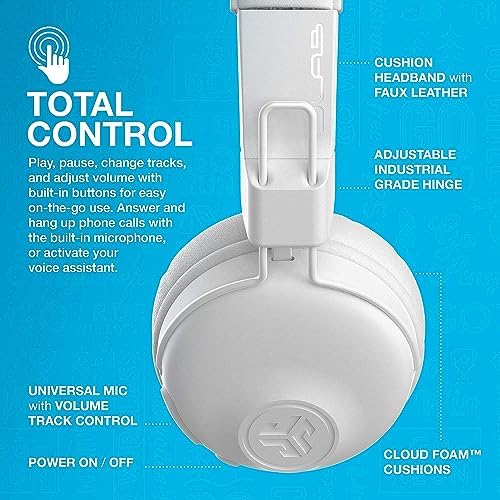 JLab Studio ANC On-Ear Wireless Headphones – Premium Bluetooth 5 Technology with 34+ Hours Playtime, 28+ Hours Active Noise Cancellation, Customizable EQ3 Sound Profiles, Luxurious Faux Leather & Cloud Foam for Ultimate Comfort – Perfect for Commuters and Home Relaxation