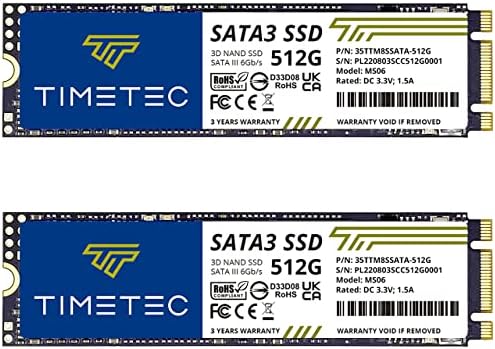 Timetec 512 GB SSD Dual Pack – High-Speed M.2 2280 SATA III Solid State Drives for Enhanced PC & Laptop Performance – Up to 550 MB/s Read Speed, 256 TBW Durability, Perfect for Gamers & Content Creators – Upgrade Your Storage Today!