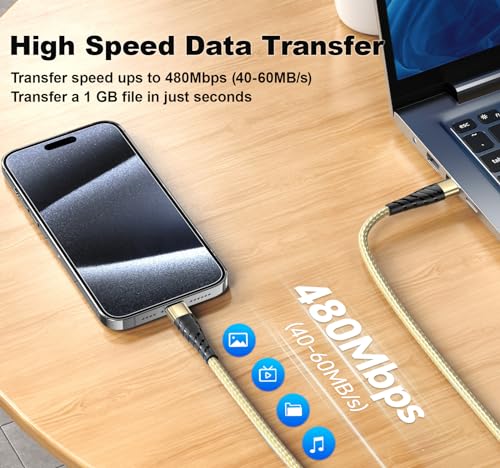 Transform Your Charging Experience with 5-Pack 6.6 FT USB C to USB C Cables – High-Speed 60 W Fast Charge, Durable Nylon Braided Design, and Universal Device Compatibility for i Phone, Mac Book, Samsung, and More!