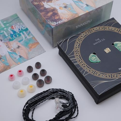 Linsoul TANGZU Wan’er S.G Audiophile In-Ear Earphones – 10 mm Dynamic Driver with PET Diaphragm for Superior Sound Quality, Ergonomic Design for Ultimate Comfort, Detachable 2-Pin OFC Braided Cable, Built-in Mic for Convenient Calls – Stylish Green Finish Perfect for Musicians and DJs